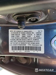 Zdjęcie 12 z 12 samochodu: 2016 HONDA CIVIC EXL VIN:2HGFC1F70GH659084 - miniatura