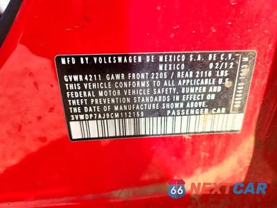 Zdjęcie 13 z 13 samochodu: 2012 VOLKSWAGEN JETTA SE VIN:3VWDP7AJ9CM112159 - miniatura