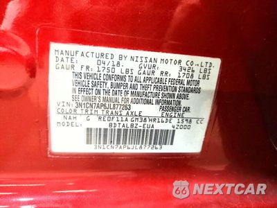 Zdjęcie 12 z 12 samochodu: 2018 NISSAN VERSA SV VIN:3N1CN7AP6JL877263 - miniatura