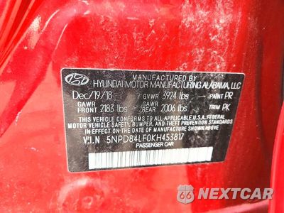 Zdjęcie 13 z 13 samochodu: 2019 HYUNDAI ELANTRA SEL VIN:5NPD84LF0KH453817 - miniatura