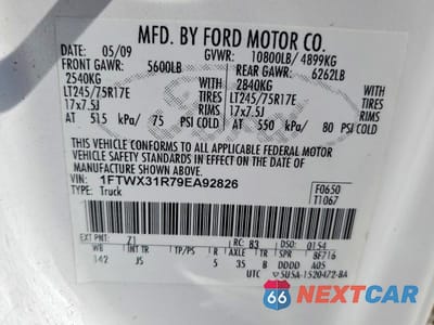 Zdjęcie 12 z 12 samochodu: 2009 FORD F350 SUPER DUTY VIN:1FTWX31R79EA92826 - miniatura