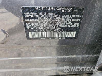 Zdjęcie 13 z 13 samochodu: 2024 SUBARU FORESTER SPORT VIN:JF2SKAGC3RH450332 - miniatura