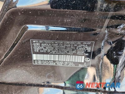 Zdjęcie 12 z 12 samochodu: 2008 LEXUS ES 350 VIN:JTHBJ46G582174422 - miniatura