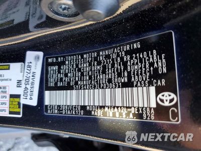 Zdjęcie 12 z 12 samochodu: 2020 TOYOTA COROLLA SE VIN:5YFS4RCE3LP030631 - miniatura