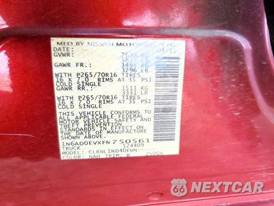 Zdjęcie 12 z 12 samochodu: 2015 NISSAN FRONTIER S VIN:1N6AD0EVXFN750561 - miniatura