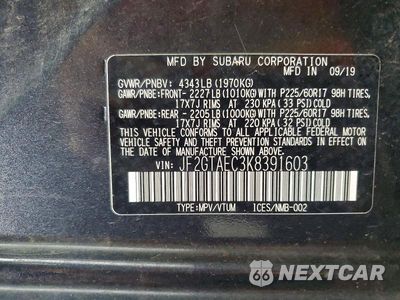 Zdjęcie 13 z 13 samochodu: 2019 SUBARU CROSSTREK PREMIUM VIN:JF2GTAEC3K8391603 - miniatura