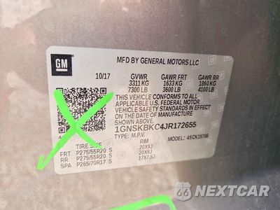 Zdjęcie 13 z 13 samochodu: 2018 CHEVROLET TAHOE K1500 LT VIN:1GNSKBKC4JR172655 - miniatura