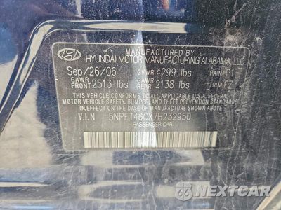 Zdjęcie 13 z 13 samochodu: 2007 HYUNDAI SONATA GLS VIN:5NPET46CX7H232950 - miniatura