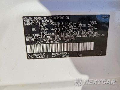 Zdjęcie 14 z 14 samochodu: 2006 TOYOTA RAV4 LIMITED VIN:JTMZD31V865027093 - miniatura