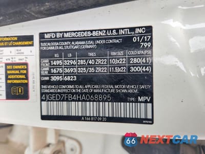 Zdjęcie 13 z 13 samochodu: 2017 MERCEDES-BENZ GLE COUPE 63 AMG-S VIN:4JGED7FB4HA068895 - miniatura