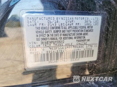 Zdjęcie 12 z 12 samochodu: 2018 NISSAN SENTRA S VIN:3N1AB7AP8JY335312 - miniatura