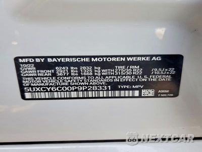 Zdjęcie 12 z 12 samochodu: 2023 BMW X6 XDRIVE40I VIN:5UXCY6C00P9P28331 - miniatura