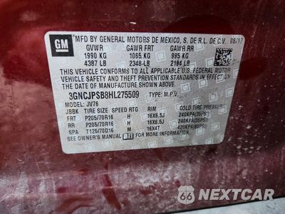 Zdjęcie 13 z 13 samochodu: 2017 CHEVROLET TRAX 1LT VIN:3GNCJPSB8HL275509 - miniatura