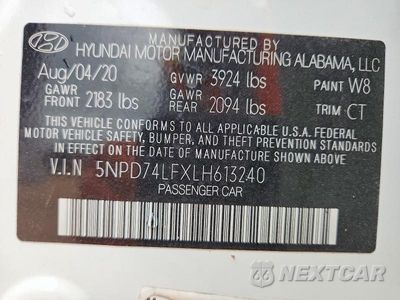 Zdjęcie 12 z 12 samochodu: 2020 HYUNDAI ELANTRA SE VIN:5NPD74LFXLH613240 - miniatura