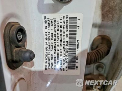 Zdjęcie 13 z 13 samochodu: 2020 HONDA CIVIC EXL VIN:19XFC1F70LE013144 - miniatura