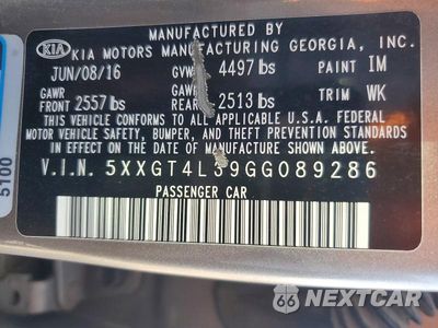 Zdjęcie 12 z 12 samochodu: 2016 KIA OPTIMA LX VIN:5XXGT4L39GG089286 - miniatura