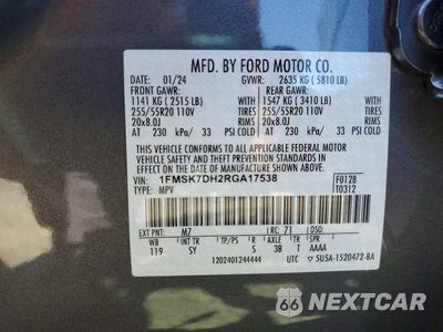 Zdjęcie 13 z 13 samochodu: 2024 FORD EXPLORER XLT VIN:1FMSK7DH2RGA17538 - miniatura