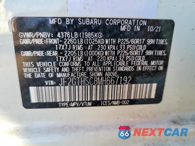 Zdjęcie 13 z 13 samochodu: 2021 SUBARU CROSSTREK SPORT VIN:JF2GTHSC8MH667192 - miniatura