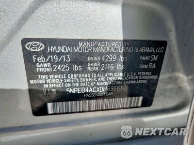 Zdjęcie 12 z 12 samochodu: 2013 HYUNDAI SONATA GLS VIN:5NPEB4ACXDH696617 - miniatura