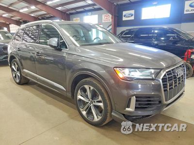 Czwarte zdjęcie samochodu z boku: 2020 AUDI Q7 PREMIUM PLUS VIN:WA1LXAF76LD004841 - miniatura