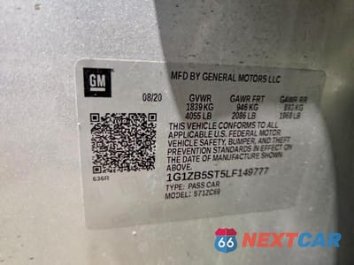 Zdjęcie 13 z 13 samochodu: 2020 CHEVROLET MALIBU LS VIN:1G1ZB5ST5LF149777 - miniatura