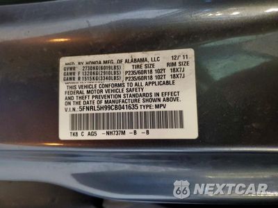 Zdjęcie 13 z 13 samochodu: 2013 HONDA ODYSSEY TOURING VIN:5FNRL5H99CB041635 - miniatura