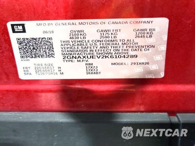 Zdjęcie 13 z 13 samochodu: 2019 CHEVROLET EQUINOX LT VIN:2GNAXUEV2K6104289 - miniatura