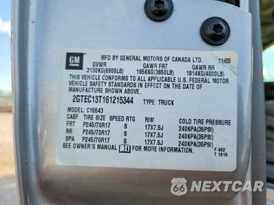 Zdjęcie 12 z 12 samochodu: 2006 GMC NEW SIERRA C1500 VIN:2GTEC13T161215344 - miniatura