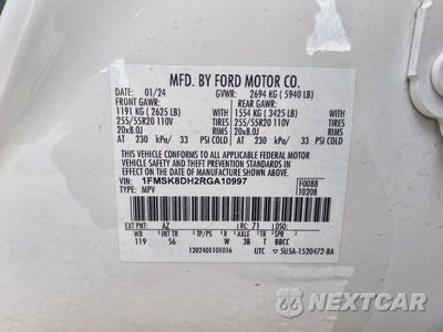 Zdjęcie 13 z 13 samochodu: 2024 FORD EXPLORER XLT VIN:1FMSK8DH2RGA10997 - miniatura