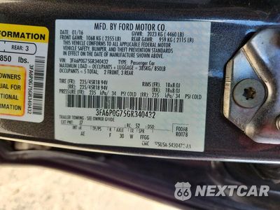 Zdjęcie 12 z 12 samochodu: 2016 FORD FUSION S VIN:3FA6P0G75GR340432 - miniatura