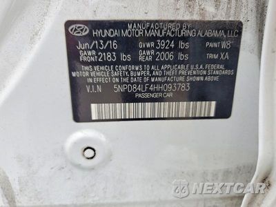 Zdjęcie 13 z 13 samochodu: 2017 HYUNDAI ELANTRA LIMITED VIN:5NPD84LF4HH093783 - miniatura