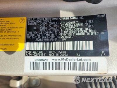 Zdjęcie 14 z 14 samochodu: 2008 LEXUS RX 350 VIN:2T2HK31UX8C079867 - miniatura
