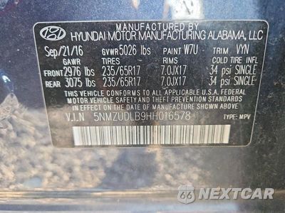 Zdjęcie 12 z 12 samochodu: 2017 HYUNDAI SANTA FE SPORT 2.4L VIN:5NMZUDLB9HH016578 - miniatura