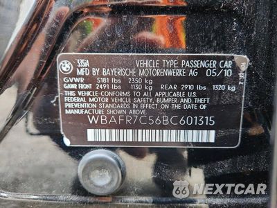 Zdjęcie 12 z 12 samochodu: 2011 BMW 535 I VIN:WBAFR7C56BC601315 - miniatura