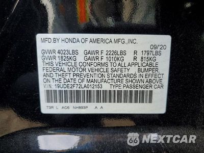 Zdjęcie 12 z 12 samochodu: 2020 ACURA ILX PREMIUM VIN:19UDE2F72LA012153 - miniatura