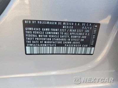 Zdjęcie 12 z 12 samochodu: 2013 VOLKSWAGEN JETTA GLI VIN:3VW5A7AJ8DM275473 - miniatura