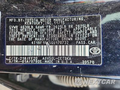 Zdjęcie 12 z 12 samochodu: 2016 TOYOTA CAMRY SE VIN:4T1BF1FK5GU170732 - miniatura