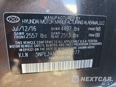 Zdjęcie 13 z 13 samochodu: 2017 HYUNDAI SONATA SPORT VIN:5NPE34AF0HH470177 - miniatura