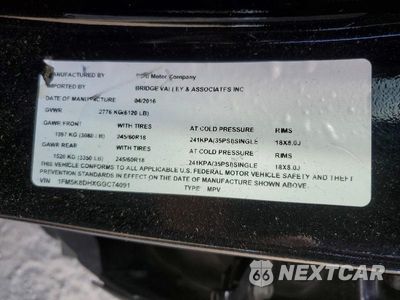 Zdjęcie 13 z 13 samochodu: 2016 FORD EXPLORER XLT VIN:1FM5K8DHXGGC74091 - miniatura