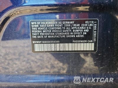 Zdjęcie 13 z 13 samochodu: 2013 VOLKSWAGEN CC SPORT VIN:WVWBP7AN4DE556389 - miniatura