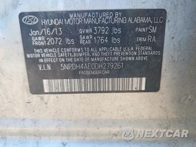 Zdjęcie 12 z 12 samochodu: 2013 HYUNDAI ELANTRA GLS VIN:5NPDH4AE0DH279261 - miniatura