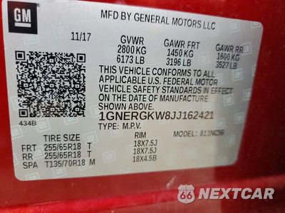 Zdjęcie 13 z 13 samochodu: 2018 CHEVROLET TRAVERSE LT VIN:1GNERGKW8JJ162421 - miniatura