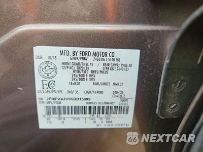 Zdjęcie 13 z 13 samochodu: 2019 FORD EDGE SEL VIN:2FMPK4J91KBB15099 - miniatura