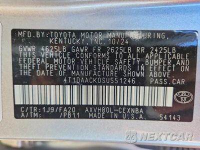 Zdjęcie 13 z 13 samochodu: 2025 TOYOTA CAMRY LE VIN:4T1DAACK0SU551246 - miniatura