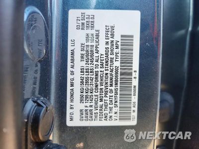 Zdjęcie 14 z 14 samochodu: 2021 HONDA PILOT EXL VIN:5FNYF6H51MB069002 - miniatura