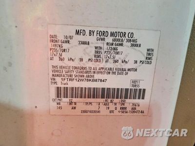 Zdjęcie 12 z 12 samochodu: 2008 FORD F150 VIN:1FTRF12W78KB87847 - miniatura