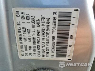 Zdjęcie 12 z 12 samochodu: 2006 HONDA ACCORD LX VIN:1HGCM56426A170969 - miniatura