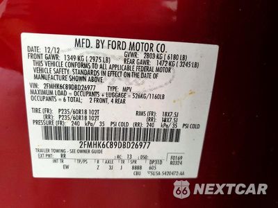 Zdjęcie 13 z 13 samochodu: 2013 FORD FLEX SEL VIN:2FMHK6C89DBD26977 - miniatura