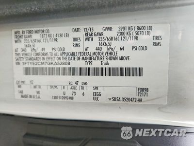 Zdjęcie 14 z 14 samochodu: 2016 FORD TRANSIT T-150 VIN:1FTYE2CM7GKA53808 - miniatura
