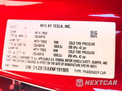 Zdjęcie 12 z 12 samochodu: 2022 TESLA MODEL 3 VIN:5YJ3E1EAXNF191909 - miniatura